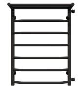 Сушка для рушників водяна Deffi Трапеція з полицею П7 500х700 бічне праве підключення чорний C.TP.70.50.7.B.C