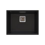 Мийка для кухні Sink Quality Argon 1KBO 60 55x42x22,5 з переливом нанограніт чорний ARG.C.1KBO.60