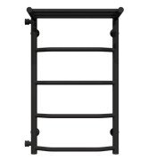 Сушка для рушників водяна Deffi Трапеція з полицею П5 400х700 бічне ліве підключення чорний C.TP.70.40.5.B.B