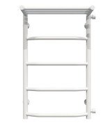 Полотенцесушитель водяной Deffi Трапеция с полкой П5 400х700 боковое правое подключение белый C.TP.70.40.5.W.C