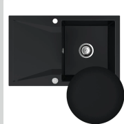 Мийка для кухні Sink Quality Obsidian 1KDO 79x50x20,5 з переливом нанограніт чорна OBS.C.1KDO.X