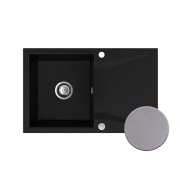 Мийка для кухні Sink Quality Obsidian 1KDO 79x50x20,5 з переливом нанограніт сірий OBS.D.1KDO.X
