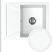 Мийка для кухні Sink Quality Obsidian 1KKO 59x50x21 см з переливом нанограніт білий OBS.W.1KKO.X