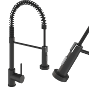 Змішувач для кухні Sink Quality Mega одноважільний з гнучким виливом золотий BFL-GD