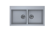 Мийка для кухні Sink Quality SINK 2K80 86X50X21,5 см з переливом нанограніт сірий SINK.D.2K80.X