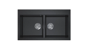 Мийка для кухні Sink Quality SINK 2K80 86X50X21,5 см з переливом нанограніт графит SINK.G.2K80.X
