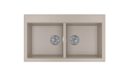 Мийка для кухні Sink Quality SINK 2K80 86X50X21,5 см з переливом нанограніт бежевий SINK.P.2K80.X