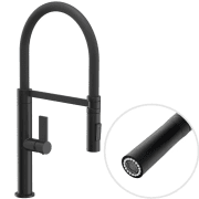 Смеситель для кухни Sink Quality Mega однорычажный с гибким изливом черный BFL-BK