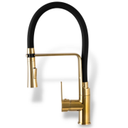 Змішувач для кухні Sink Quality Power одноважільний з гнучким виливом золотий BVsK-ch