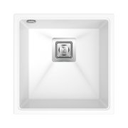 Мийка для кухні Sink Quality Argon 1KBO 50 42x42x22,5 з переливом нанограніт білий ARG.W.1KBO.50