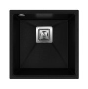 Мойка для кухни Sink Quality Argon 1KBO 50 42x42x22,5 с переливом наногранит черный с золотом ARG.L.1KBO.50