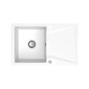 Мийка для кухні Sink Quality Obsidian 1KDO 79x50x20,5 з переливом нанограніт білий OBS.W.1KDO.X