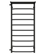 Сушка для рушників водяна Deffi Трапеція з полицею П10 500х1100 бічне ліве підключення чорний C.TP.110.50.10.B.B