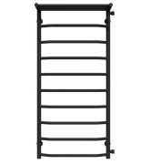 Полотенцесушитель водяной Deffi Трапеция с полкой П10 500х1100 боковое правое подключение черный C.TP.110.50.10.B.C