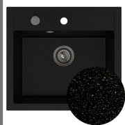 Мойка для кухни Sink Quality Ferrum IK 60 56,5x51x20,5 с переливом наногранит черный с золотом FER.L.1K60.X