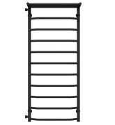 Полотенцесушитель водяной Deffi Трапеция с полкой П11 500х1200 боковое левое подключение черный C.TP.120.50.11.B.B