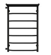 Сушка для рушників водяна Deffi Трапеція з полицею П7 500х800 бічне ліве підключення чорний C.TP.80.50.7.B.B