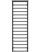 Полотенцесушитель водяной Deffi Трапеция с полкой П16 500х1700 нижнее подключение черный C.TP.170.50.16.B.A