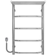 Електрична сушарка для рушників Deffi Трапеція з полицею П5 400х700 ліве підключення хром C.TP.70.40.5.E.C.L.5