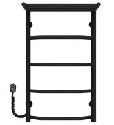 Електрична сушарка для рушників Deffi Трапеція з полицею П5 400х700 ліве підключення чорний C.TP.70.40.5.E.B.L.5