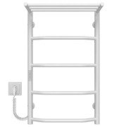 Електрична сушарка для рушників Deffi Трапеція з полицею П5 400х700 ліве підключення WD03 білий C.TP.70.40.5.E.W.L.3