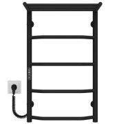 Електрична сушарка для рушників Deffi Трапеція з полицею П5 400х700 ліве підключення JD03 чорний C.TP.70.40.5.E.B.L.1