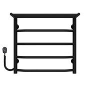 Електрична сушарка для рушників Deffi Трапеція з полицею П5 500х500 ліве підключення чорний C.TP.50.50.5.E.B.L.5