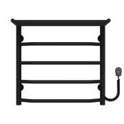 Електрична сушарка для рушників Deffi Трапеція з полицею П5 500х500 праве підключення чорний C.TP.50.50.5.E.B.R.5