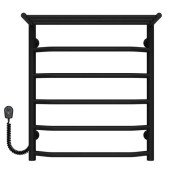 Електрична сушарка для рушників Deffi Трапеція з полицею П6 500х600 ліве підключення чорний C.TP.60.50.6.E.B.L.5