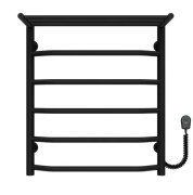 Електрична сушарка для рушників Deffi Трапеція з полицею П6 500х600 праве підключення чорний C.TP.60.50.6.E.B.R.5