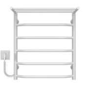 Електрична сушарка для рушників Deffi Трапеція з полицею П6 500х600 ліве підключення WD03 білий C.TP.60.50.6.E.W.L.3