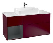 Тумба под раковину Villeroy & Boch Finion 120х50,1 см с подсветкой МДФ пион матовый лак/стекло белое матовое G411HGHB