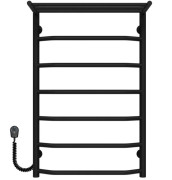 Електрична сушарка для рушників Deffi Трапеція з полицею П7 500х800 ліве підключення чорний C.TP.80.50.7.E.B.L.5