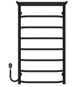Електрична сушарка для рушників Deffi Трапеція з полицею П8 500х900 ліве підключення чорний C.TP.90.50.8.E.B.L.5