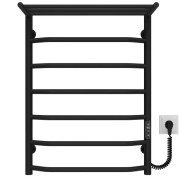 Електрична сушарка для рушників Deffi Трапеція з полицею П7 500х700 правильне підключення JD03 чорний C.TP.70.50.7.E.B.R.1