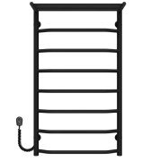 Електрична сушарка для рушників Deffi Трапеція з полицею П8 500х900 ліве підключення чорний C.TP.90.50.8.E.B.L.5
