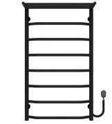 Електрична сушарка для рушників Deffi Трапеція з полицею П8 500х900 праве підключення чорний C.TP.90.50.8.E.B.R.5