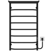 Електрична сушарка для рушників Deffi Трапеція з полицею П8 500х900 праве підключення JD03 чорний C.TP.90.50.8.E.B.R.1