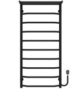 Електрична сушарка для рушників Deffi Трапеція з полицею П10 500х1100 правильне підключення чорний C.TP.110.50.10.E.B.R.5