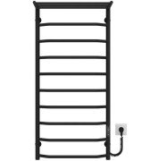 Електрична сушарка для рушників Deffi Трапеція з полицею П10 500х1100 правильне підключення JD03 чорний C.TP.110.50.10.E.B.R.1