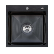 Мийка для кухні Insana Extor 50х50 з переливом нержавіюча сталь чорний А0056971