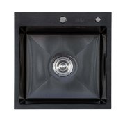Мийка для кухні Insana Extor 50х50 з переливом нержавіюча сталь чорний А0056971
