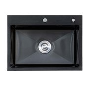 Мойка для кухни Insana Extor 60х45 с переливом нержавеющая сталь черный А0056973