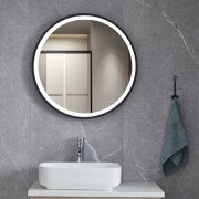 Зеркало в ванную комнату Vivia LED Black 60х60 см с подсветкой алюминий черный А0047431