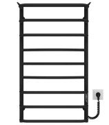 Електрична сушарка для рушників Deffi Юність П9 500х900 правильне підключення JD03 чорний C.YU.90.50.9.E.B.R.1