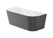 Ванна из искусственного камня Roca Raina 170х75 см пристенная Stonex белый/черный A2486680K0