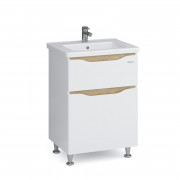 Тумба Sanwerk Liga 60 см із раковиною Space Line МДФ білий/месіна MV0000857