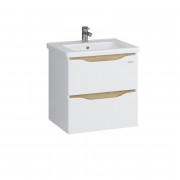 Тумба Sanwerk Liga Air 60 см із раковиною Space Line МДФ білий/месіна MV0000860