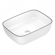 Раковина для ванної Imprese Black Edge 45,5х32,5 см кераміка білий/чорний i11097