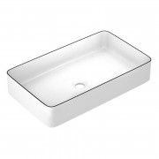 Раковина для ванної Imprese Black Edge 60,5х35,5 см кераміка білий/чорний i11099